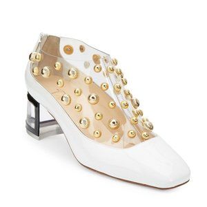 Christian Louboutin Space Odd Embellished PVC & Patent Leather Booties